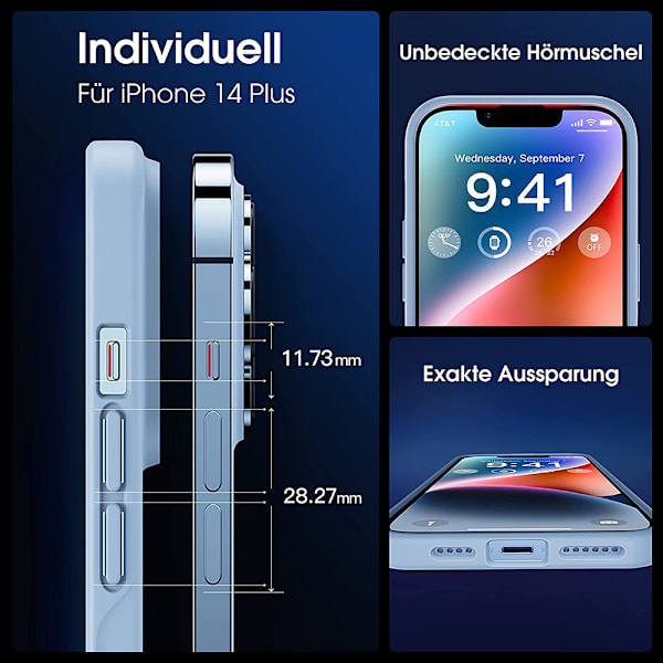 Stötsäkert och reptåligt skyddande skal till iPhone 14 Plus - Blå