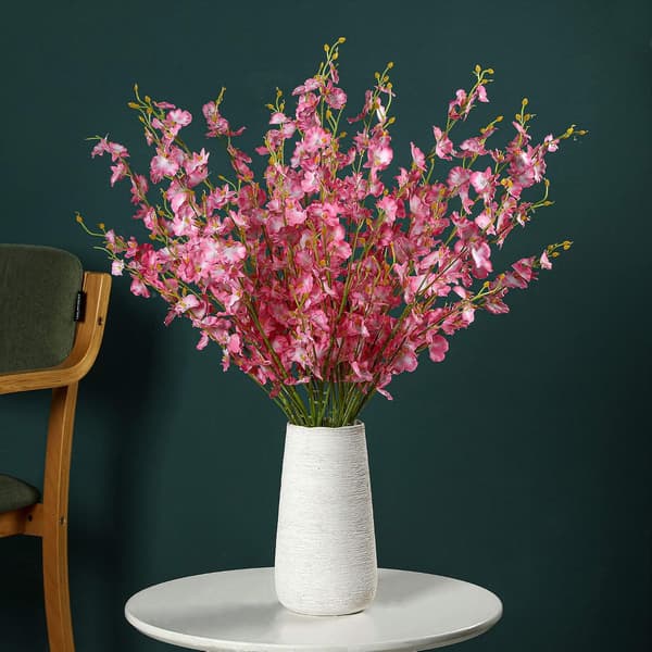 12 stk. silke \"Dancing Lady\" orkidé kunstige langstilkede blomster i bulk