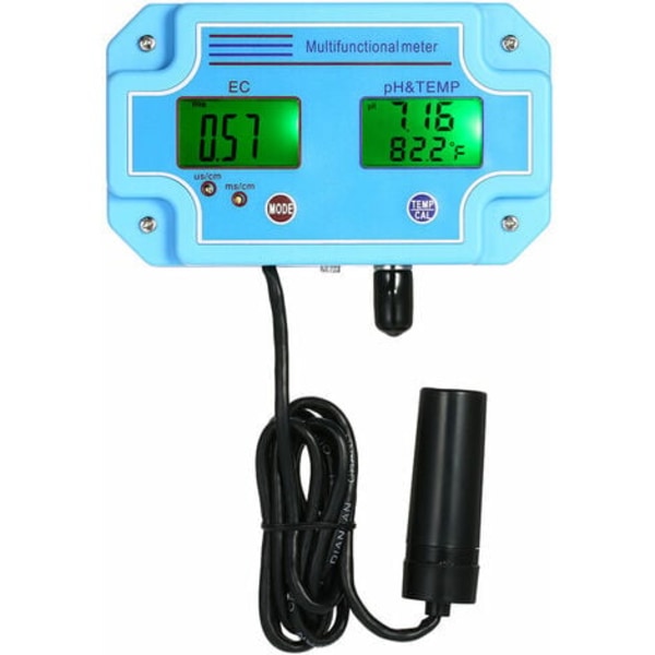 Professionell 3 i 1 pH/EC/TEMP Vattendetektor Multi-Parameter