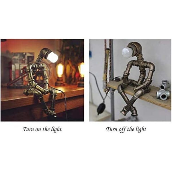 Industriella robotlampor för pojkar Retro Style Steampunk Lampa Cool A