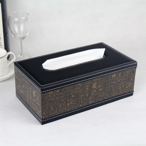 Stylish PU Leather Tissue Box Holder, Rectangular Napkin Holder