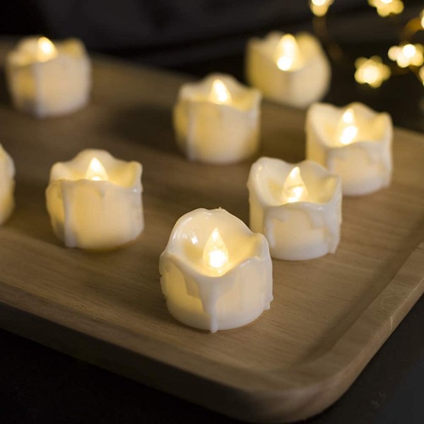 Homemory Flameless LED Tealight Lys med Timer, Sæt med 12