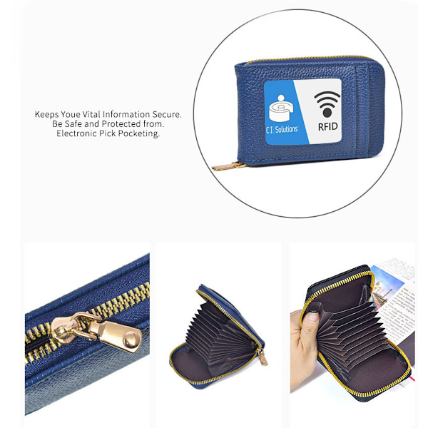 Mode möter funktion: RFID-skyddad korthållare med dragkedja i äkta läder, en tidlös accessoar som kombinerar stil och säkerhet för dina kort och kontanter
