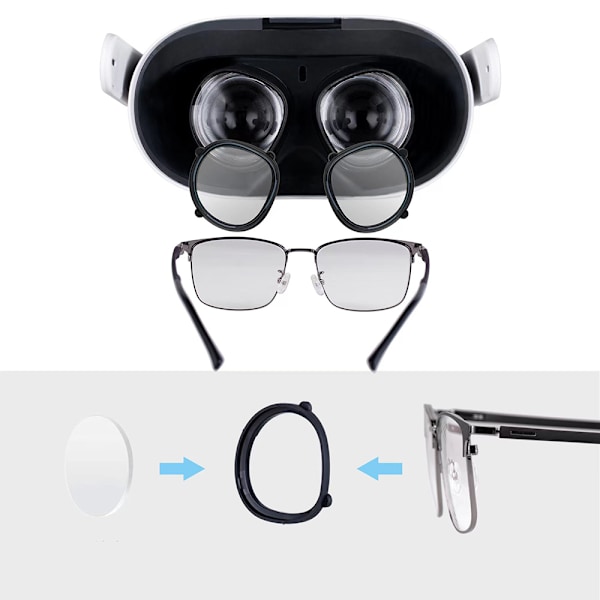VR-linsbeskydd kompatibelt med Oculus/Meta Quest 2 glasögonbärare - Silikon glasögondistans VR-tillbehör skyddar VR-linser från repor på