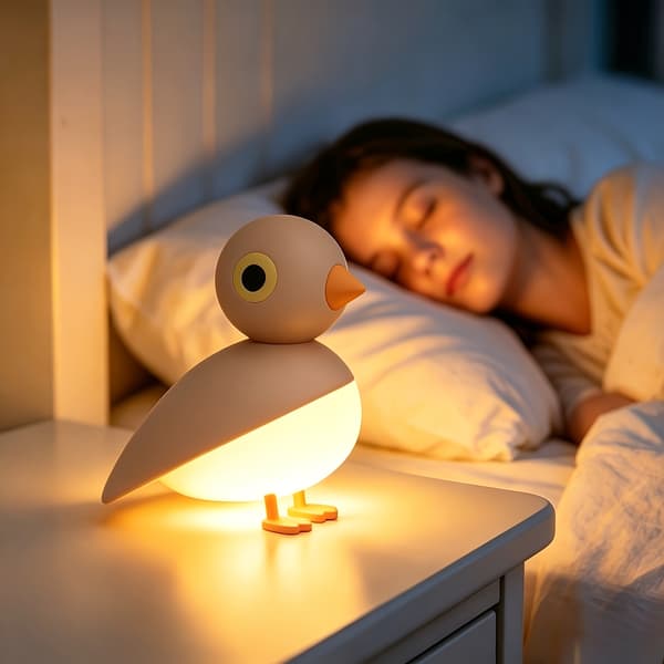 Bird Night Light with Motion Sensor and Dusk Sensor, Magnetic Bird Lamp, Cute Small Table Lamp with Timer, Rechargeable Portable Wall Lamp for White/1 pc