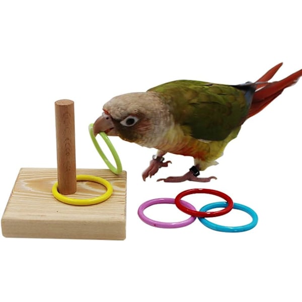 Fågel leksaker, fågel trick bordsspel leksaker, träning basket stacking färg ring leksaker set, papegoja tugga boll foring leksaker, utbildning lek gym lekplats