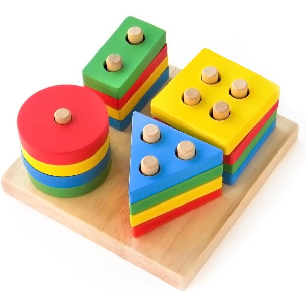 Legetøj børns pædagogiske trælegetøj tidlig uddannelse praksis praktiske færdigheder geometriske former
