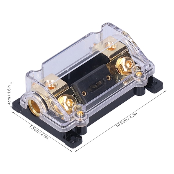 0/2/4 Gauge AWG Säkringshållare 1 In 1 Ut Inline ANL Block med 100A Säkring för Bil Båt Ljud