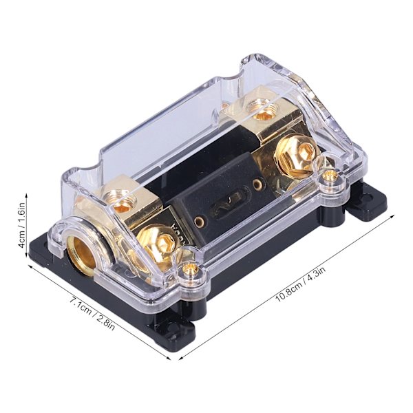 0/2/4 Gauge AWG Sikringsholder 1 Inn 1 Ut Inline ANL Blokk med 100Amp Sikring for Bil Båt Lyd