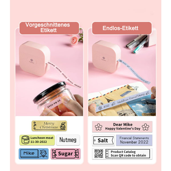 Q31 Bluetooth Labelprinter, Mini Label Maker, Label Maker, selvklæbende til hjemmet, kontoret, termisk labelprinter til iOS og Android, med 1 rulle