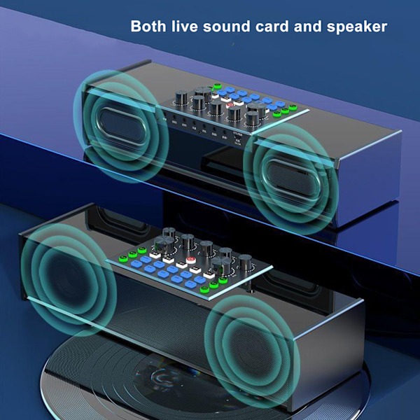 Ljudgränssnitt Bluetooth-högtalare med dubbla högtalare 2,4 GHz DSP-chip Ljudkort Konsolsystem för Gaming Sång