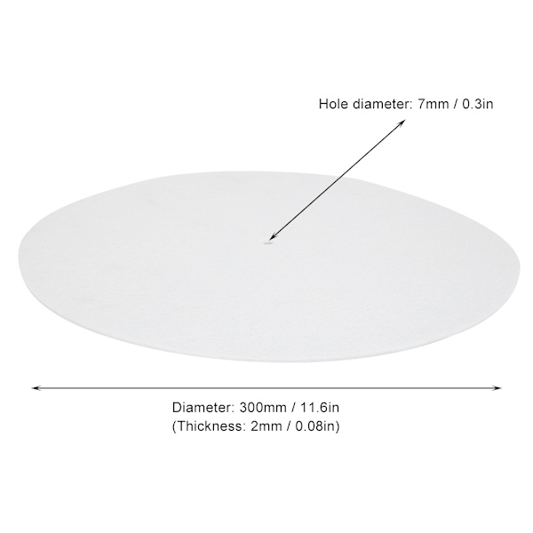 Pladespiller-Plademåtte 12\" Anti-vibration Audiofil Pude til Vinylpladespiller (Hvid)