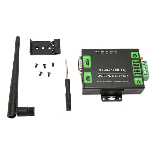 RS232 RS485 till WiFi POE Ethernet Serial Server Converter Multifunktionell Industriell Seriell Port Server