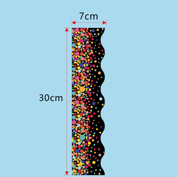 65,6 fod opslagstavle kanter - konfetti scalloped kant