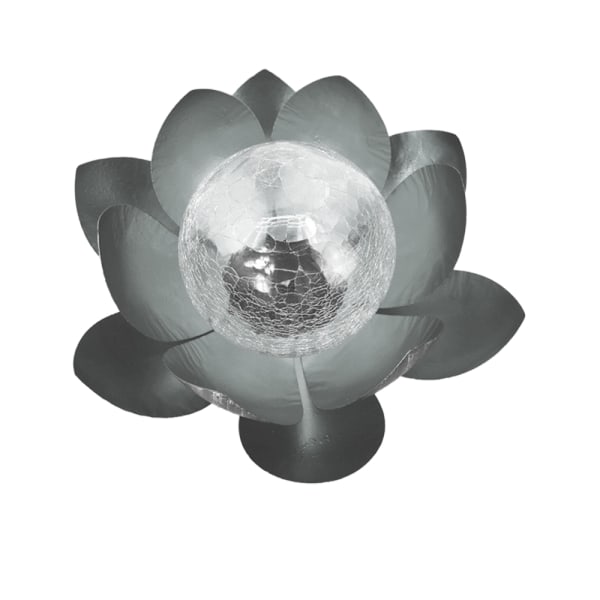 Solar Lotus Lys Sprekkete Glass Landskapssti Lys for Yard, L