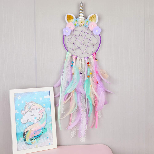 Barnehage nicorn Håndlaget Unicorn Shape Dream Catcher