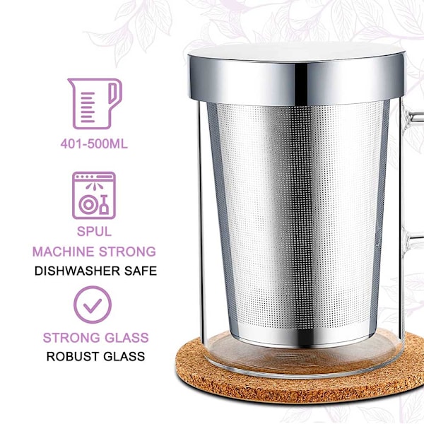 Glas Tekande med Infuser, Løs Te Tekande med Infuser,