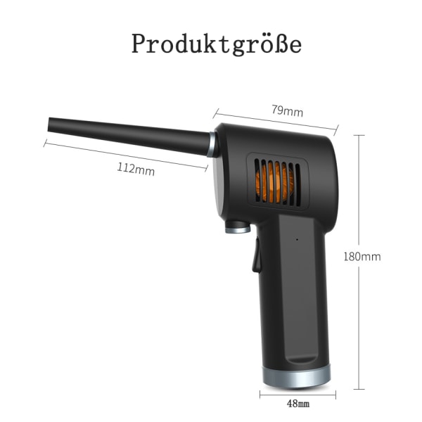 Elektrisk støvblæser luftstøvsuger tastaturstøvsuger PC-rengøring 6000mAh batteri 40W hurtigopladning tastaturrenser trykluft til bærbar computer, PC