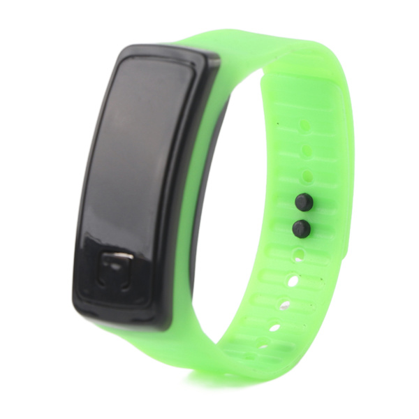 LED-ur, sports, silikone rem, digitalt 12-timers ur, elektronisk display, armbåndsur