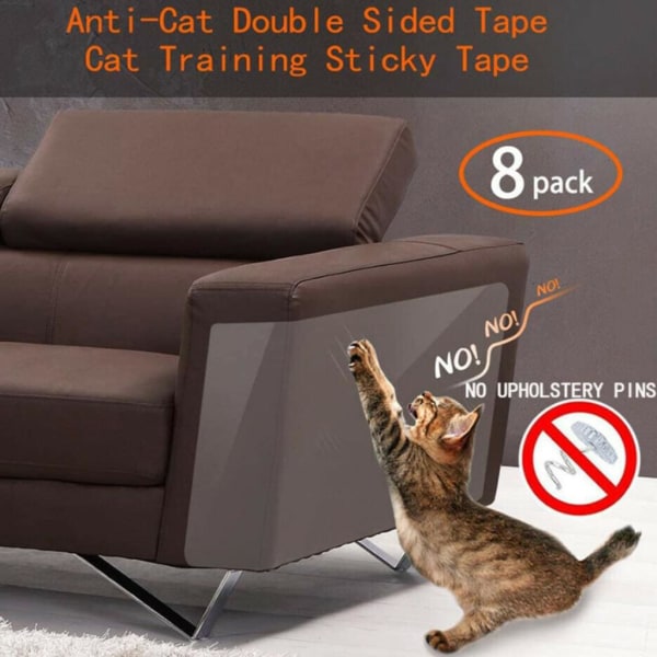 8 stk kæledyr kat ridsebeskyttelse måtte kat kradsestolpe sofa møbelbeskytter 45 x 30 cm