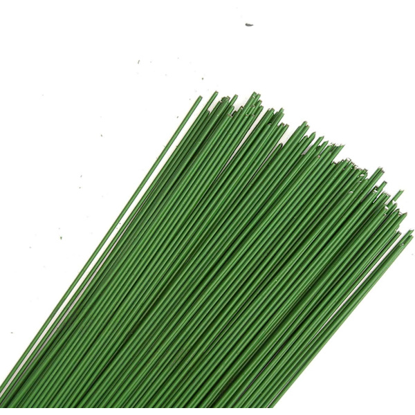 Fil de Fer Fleur, 100 Pack Vert Stem Wire Floral Stem Fil pour Artifical Fleurs Bouquet de Mariage Décorations Artisanat 40CM 22#