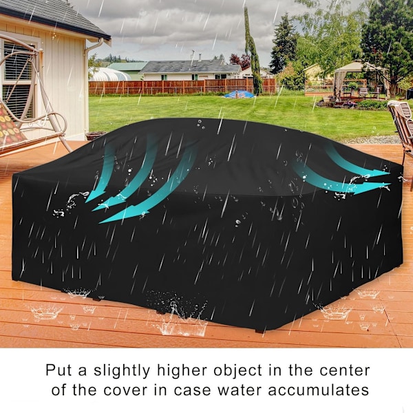 Værbestandig og støvtett utemøbeltrekk, laget av 210D Duty Oxford-stoff, rivesikkert og UV-beskyttelse 242x162x100cm