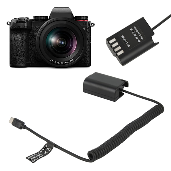 DMW DCC17 DC-kobler Type C til DMW BLK22 Dummy-batteri Strømadapter Støtter QC PD for Lumix S5 DCS5 DCS5K GH5M2 GH6 Digitalkamera