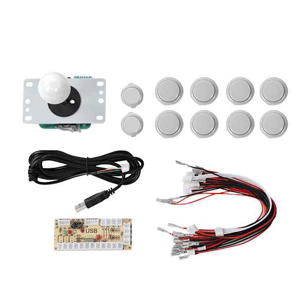 CY-822A DIY Arkadspelsknapp och Joystick Enkel Rocker Set för Raspberry Pi PC Spelmaskin Vit