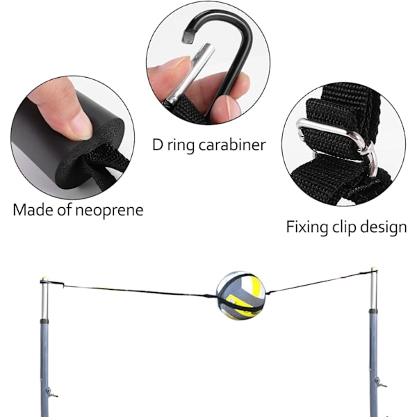 Volleyball Spike Trainer Volleyball Spike Træningssystem Volleyball Udstyr Træning Forbedrer Serve Jumping Action Sort