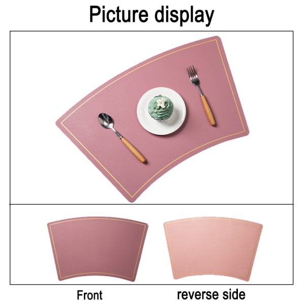 4 st Wedge Placemats för Runda Bord, Vattentät PU Läder
