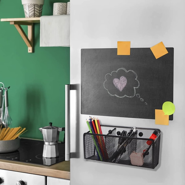 Magneettinen lyijykynäteline, mesh organizer erittäin vahvalla magneetilla jääkaappiin, valkotaulu, kaappitarvikkeet, toimistotarvikkeet