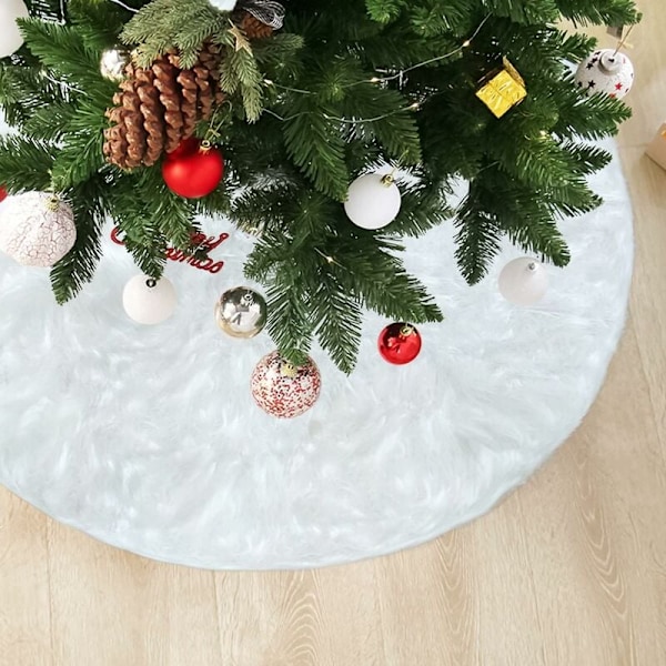 Julgransmatta i plyschtyg, används brett för hem- och utomhusdekorationer, mini-julgransmatta i fuskpäls ger festlig charm till dina utrymmen