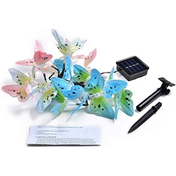 Butterfly Solar String Lights Outdoor, 12 LED Waterpoof LED Sola