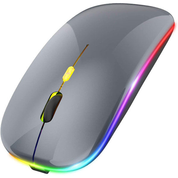 Uppdatera PC Mouse Wireless LED Uppladdningsbar Silent Wireless Mouse Gray