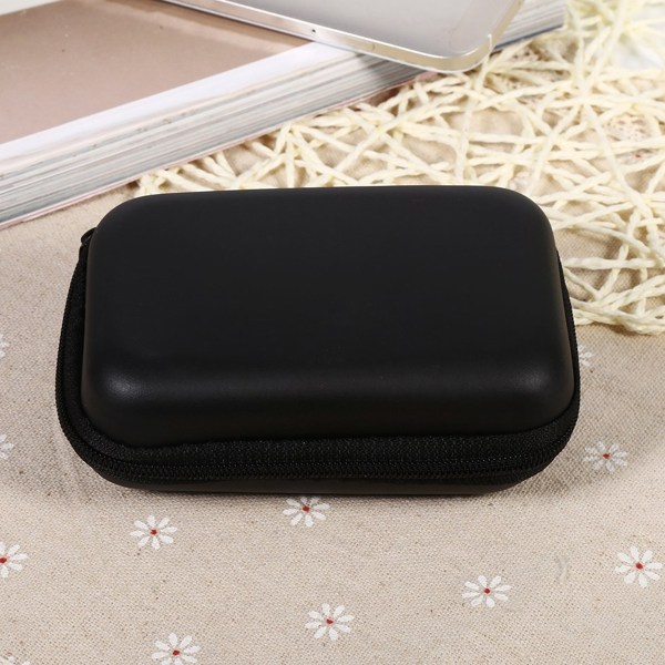 1 stk. Mini opbevaringspose Gadgets Organizer Bærbar etui til øretelefon U-disk datakabel Hot (sort) 11*7,5*4cm