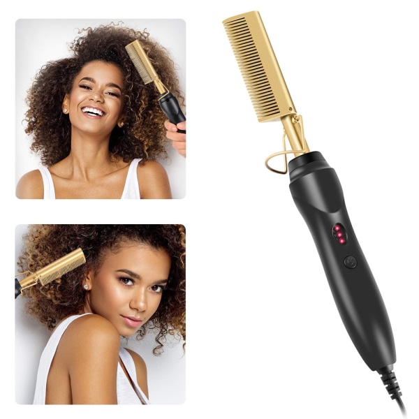 Hot Comb, Elektrisk Värmekam, Keramisk Comb Security Portable