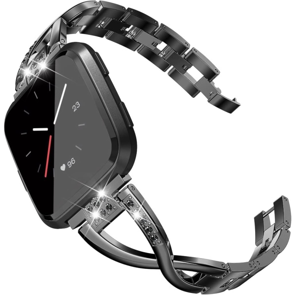 Bling-armband kompatibelt med Fitbit Versa/Versa 2-band för