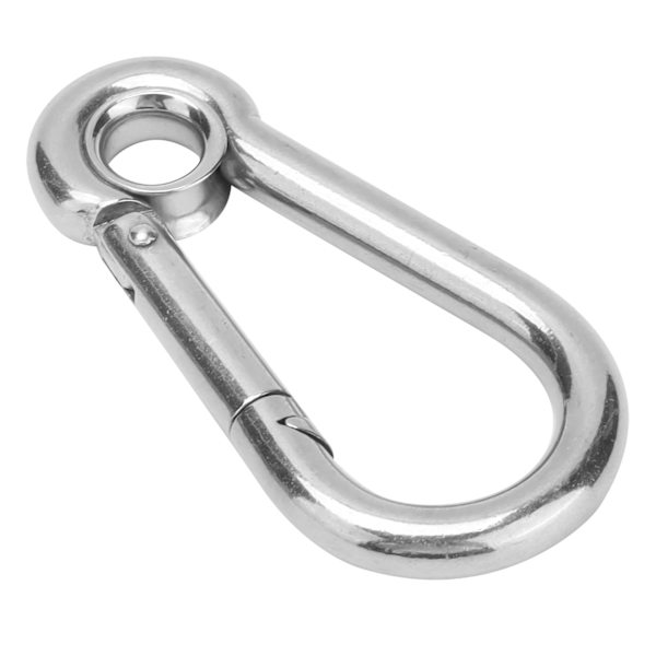 10 st Karbinhakar med fjäderlås i rostfritt stål, säkerhetsrep, hängande spänne, tillbehör M7 (7 mm)