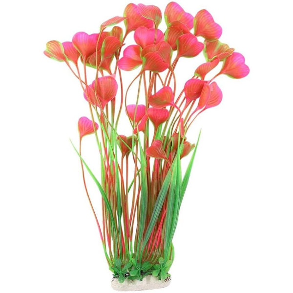 Fiskeakvarium simulerte vannplanter, vakre, rosa