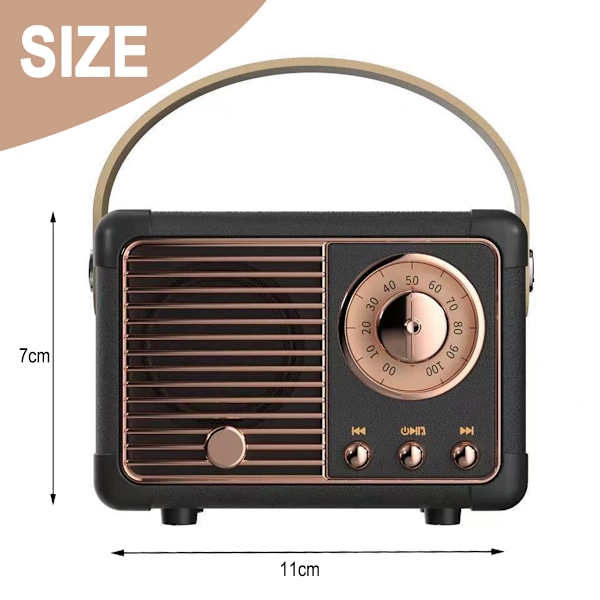 Retro Bluetooth-kaiutin, Vintage-sisustus, Pieni langaton Bluetooth-kaiutin, Söpö vanhanaikainen tyyli