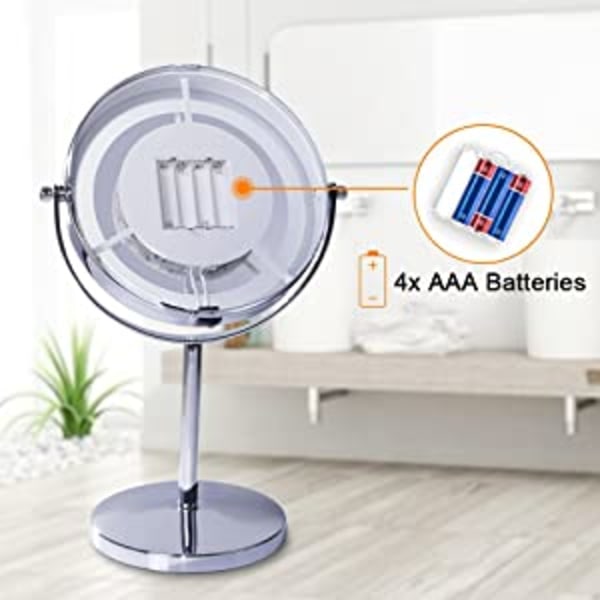 Lighted Makeup Mirror, 10x Magnifying Double Sided LED Vanity