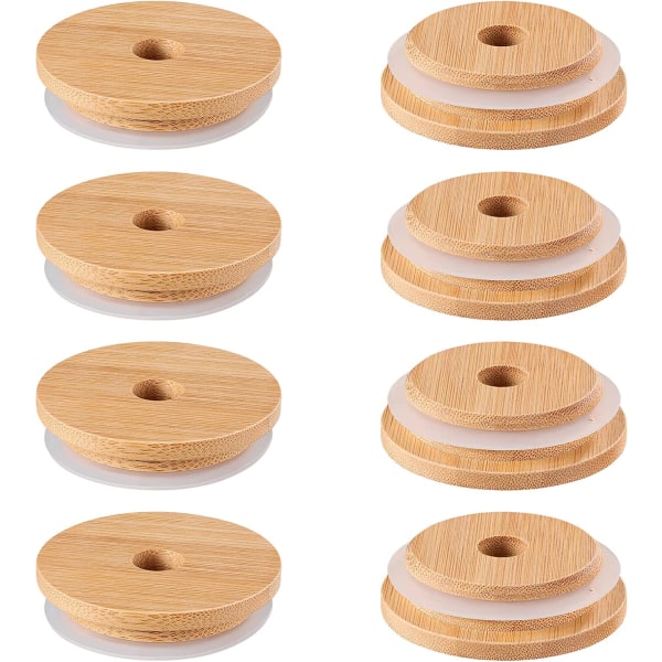 8pcs Reusable Bamboo Jar Lids 70MM Bamboo Mason Jar Lids with