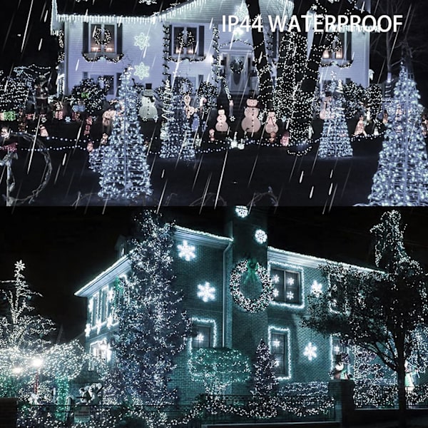 Ljusa 200 LED julslingor, 75 FT Anslutningsbar vattenp White 200 LED