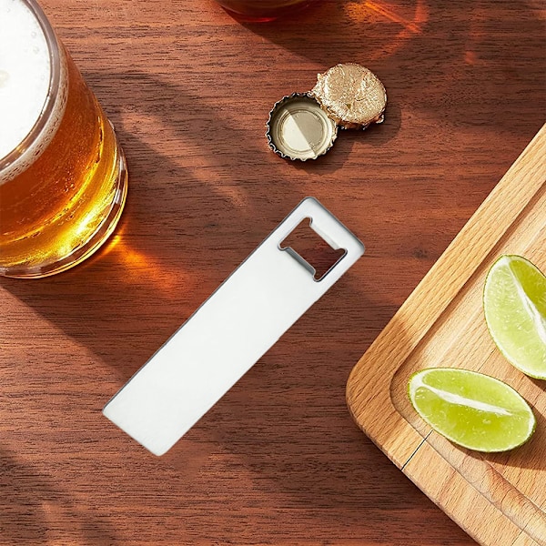 Rostfri platt flasköppnare Bartender flasköppnare för
