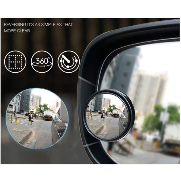 2-pack HD bilspeglar 360 runda autospeglar, justerbara