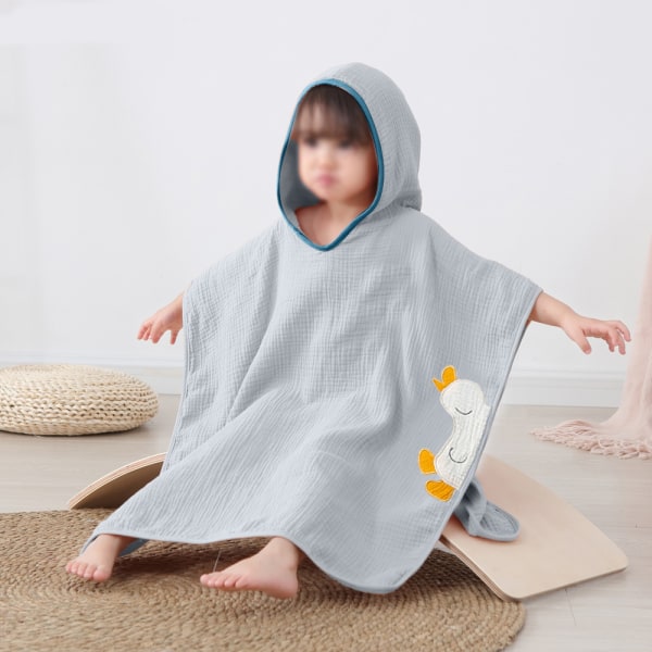 Bomuldsgaze børn kan bære hætte kappe badehåndklæde til
