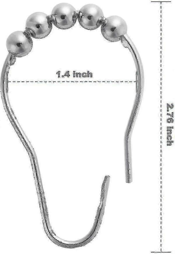 Duschdraperikrokar Ringar, Metall Duschdraperikrokar Ringar 12st Chrome