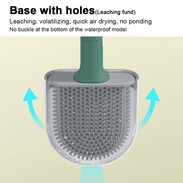 Toalettbørste 2-pakning, toalettbørste for dyp rengjøring av toalettbørste