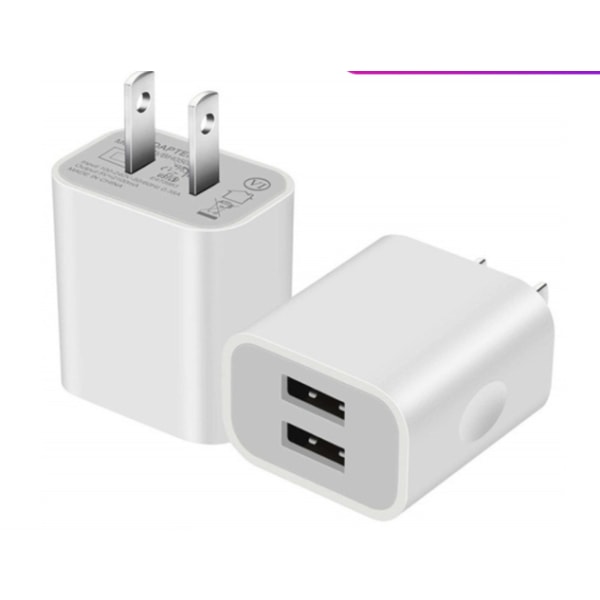 USB väggladdareblock 2-pack Dual Port Cube Plug Power