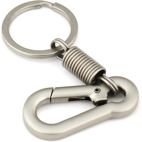 Retro stil enkel och kraftfull karbinhake nyckelring Keychai Matte Silver